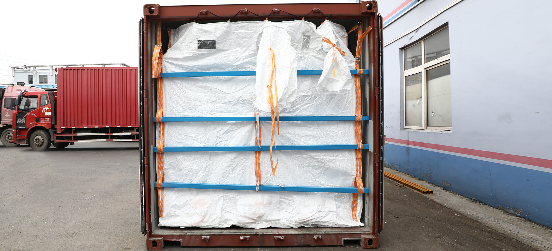 20′ FT droge bulkcontainervoering voor kartonzwart poeder
